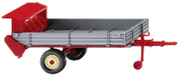 Wiking 0887 04 H0 Aanhanger Fortuna breedstrooier voor stalmest, zilverkleurig/karmijnrood