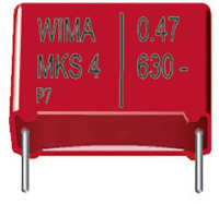 Wima MKS 4 0,33uF 5% 63V RM7,5 1 stuk(s) MKS foliecondensator Radiaal bedraad 0.33 ΜF 63 V/DC 5 % 7.5 Mm (l x b x h) 10 x 4 x 9 mm