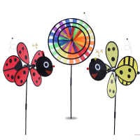 Windmill Red Ladybug And Yellow Bee Design Windmill Children Garden Decoration