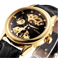 Winner F080502 Self Winding Mechanical Watch Casual Leather Strap Men Business Watch