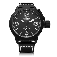 Winner Military Simple Style Mechanical Leather Men Watch