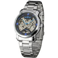 Winner Wu8012 Luxury Automatic Mechanical Watch Stainless Steel Leather Strap Women Wrist Watch