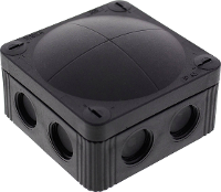Wiska COMBI 308/5/S Aftakkast (l x b x h) 85 x 85 x 51 mm Zwart (RAL 9005) IP66/IP67 1 stuk(s)