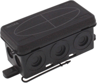 Wiska KA 006 BK Aftakkast (l x b x h) 86 x 44 x 41 mm Zwart (RAL 9005) IP55 1 stuk(s)