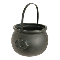Witbaard Heksenketel   kookpot   zwart   kunststof   15 x 20 cm   versiering   accessoires