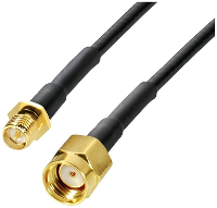 Wittenberg Antennen WiFi antenne Verlengkabel [1x SMA reverse bus   1x SMA reverse stekker] 1 m Zwart