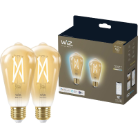 WiZ Filament amber ST64 E27 x2 Wifi + Bluetooth protocol, 2 stuks