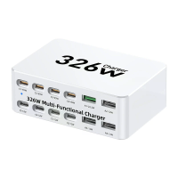 WLX 818E 326W 12 poorts multifunctionele lader 4 USB A + 8 USB C Snellaadstation voor op EU stekker iPhone 17 17 Pro 16