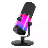 WM16 USB XLR Dynamische Microfoon met RGB Verlichting DSP Ruisonderdrukking Cardioïde Condenser Plug and Play voor Strea