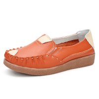 Women Autumn Flats Soft Sloe Round Toe Shoes Color Matching Flat Loafers