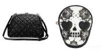 Women Black Skull Crystal Bag