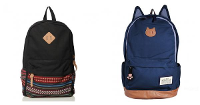 Women Canvas Pig Nose Folk Travel Backpack Students Backpack Book Bags