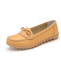 Women Casual Leather Shoes Colors Round Toe Flats Slip On Leather Loafers