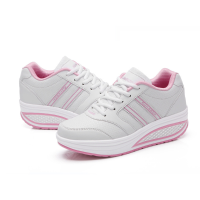 Women Casual Platform Sneakers Fitness Shape Ups Athletic Lace Up Shoes