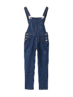Women Dark Blue Washed Denim Rompers Casual Overalls Jeans