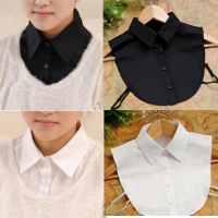 Women Decor Fake Half Shirt Detachable Collar Tie