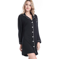 Women Embroidery Printing Modal Leisure Cozy Nighties Sleepshirts Lounge Wear