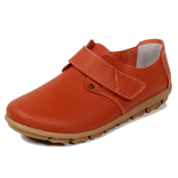 Women Leather Shoes Color Flats Slip On Loafers