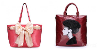Women Leather Silk Scarf Handbag Shoulder Bag