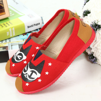 Women Leisure Flat Shoes Slip On Driving Lazy Loafers Cat Pattern Shoes