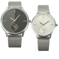 Women Men Stainless Steel Mesh Band Fashion Unisex Wrist Watch Classic Silver Luxury Bracelet