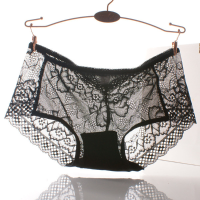 Women Plus Size Sexy Lace Seamless Breathable Low Rise Briefs Panties Underwear