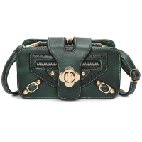 Women Retro Pu Leather Bag Rectangular Purse Wallet Case Double Zipper Phone Bag For Xiaomi Iphone