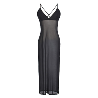 Women Sexy Deep V Transparent Shoulder Strapped Sleepwear Robes