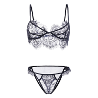 Women Sexy Lace Hollow Out Push Up Bralette Breathable Ultra Thin Bra Sets