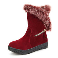 Women Winter Snow Boots Keep Warm Plush Cotton Comfortable Pu Outdoor Flats Boots