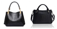 Womens Crocodile Japanned Leather Satchel Shoulder Tote Bags