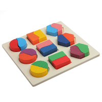 Wooden Geometry Block Puzzle Montessori Early Learning Educational Toy