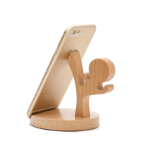 Wooden Rotation Anti Slip Desktop Phone Stand Lazy Holder For Samsung Xiaomi Iphone Mobile Phone