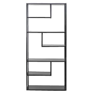 WOOOD boeken kast Teun   zwart   188x85x35 centimeter   Leen Bakker