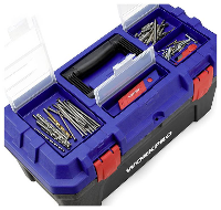 WorkPro WP283002 507 x 254 x259 mm Gereedschapskist (leeg) Blauw, Zwart