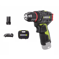 WORX WU131X Accu slagboormachine 12V Brushless 40Nm 10mm drieklauw 2 versnellingen 2.0Ah lithiumbatterij