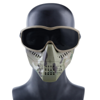 Wosport Tactical Glasses + Half Face Mask Removable Outdoor CS Military Protective Mask