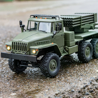 WPL B36 2 1/16 2.4G 6WD RTR Rc Auto Hail Rocket Launcher BM 21 Militaire Truck Rock Crawler Voertuigmodellen Speelgoed P
