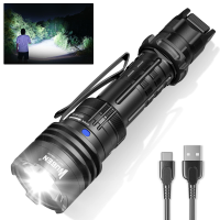 WUBEN T1 Tactical Flashlight 2000LM Rechargeable Flashlight 498 Meters Long Beam Distance Handheld Flash Light with Tact