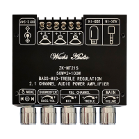 ZK MT21S 2.1 Kanaals Bluetooth 5.1 Subwoofer Versterker Boord Module 50WX2 + 100W Power Audio Stereo Versterker Boord