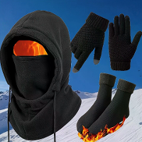 XANES 2/3/4 stuks Winter Warm Hoofdbedekking Handschoenen Sokken Set Hoofd Hals Handen Voeten Bescherming tegen Koude