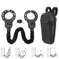 XANES 90cm Fiets Handboeien Antidiefstal Lock met 3L Fiets Tas Multi grootte Verstelbare Anti Prijspreventie Anti Slaan