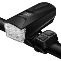 XANES® DL23 1100LM 2xT6 LED inbraakalarm Fiets voorlicht met 100db claxon ver in de buurt Grote schijnwerper Smart Power