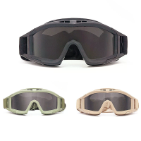 XANES tactische bril met 3 lenzen, zachte windbestendige UV400 bescherming bril voor fietsen, veilige bescherming