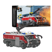 Xbert Brix 66106 Zware Dienst Airport Redding Noodsituatie Voertuig Brandweerwagen Model Bouw Blok Assembleer Set 2776 s