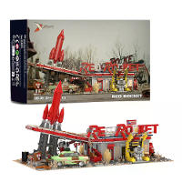 Xbert Brix 66139 ROOD ROCKET Restaurant Bouwwblokset 2447PCS 66141 Luchtruim Bouwwblokset 1623PCS Bakstenen Assemblage K