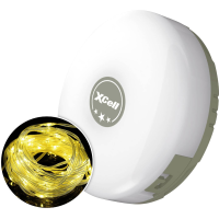 XCell 151600 Lichtketting Binnen/buiten werkt op een accu LED Warmwit Verlichte lengte: 10 m Dimbaar, Flakkereffect, Ophangbaar, Instelbare lichtmodus,