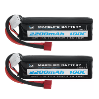 MARSLIPO 7.4V 2200mAh 100C 2S Lipo batterij T plug met XT60 adapter voor RC modellen