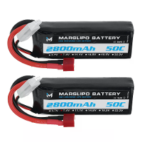 MARSLIPO 7.4V 2800mAh 50C 2S Lipo batterij T Plug voor RC auto