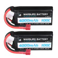 MARSLIPO 7.4V 4000mAh 100C 2S Lipo batterij T Plug voor RC auto